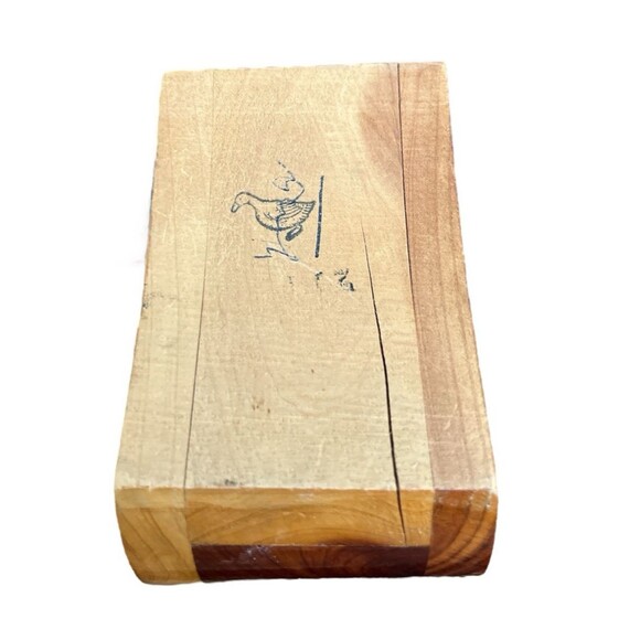 Vintage Cedar Trinket Box Curved Lid Handmade Russian Artisan 4 x 2-1/4 x 2-1/4" - Picture 6 of 6